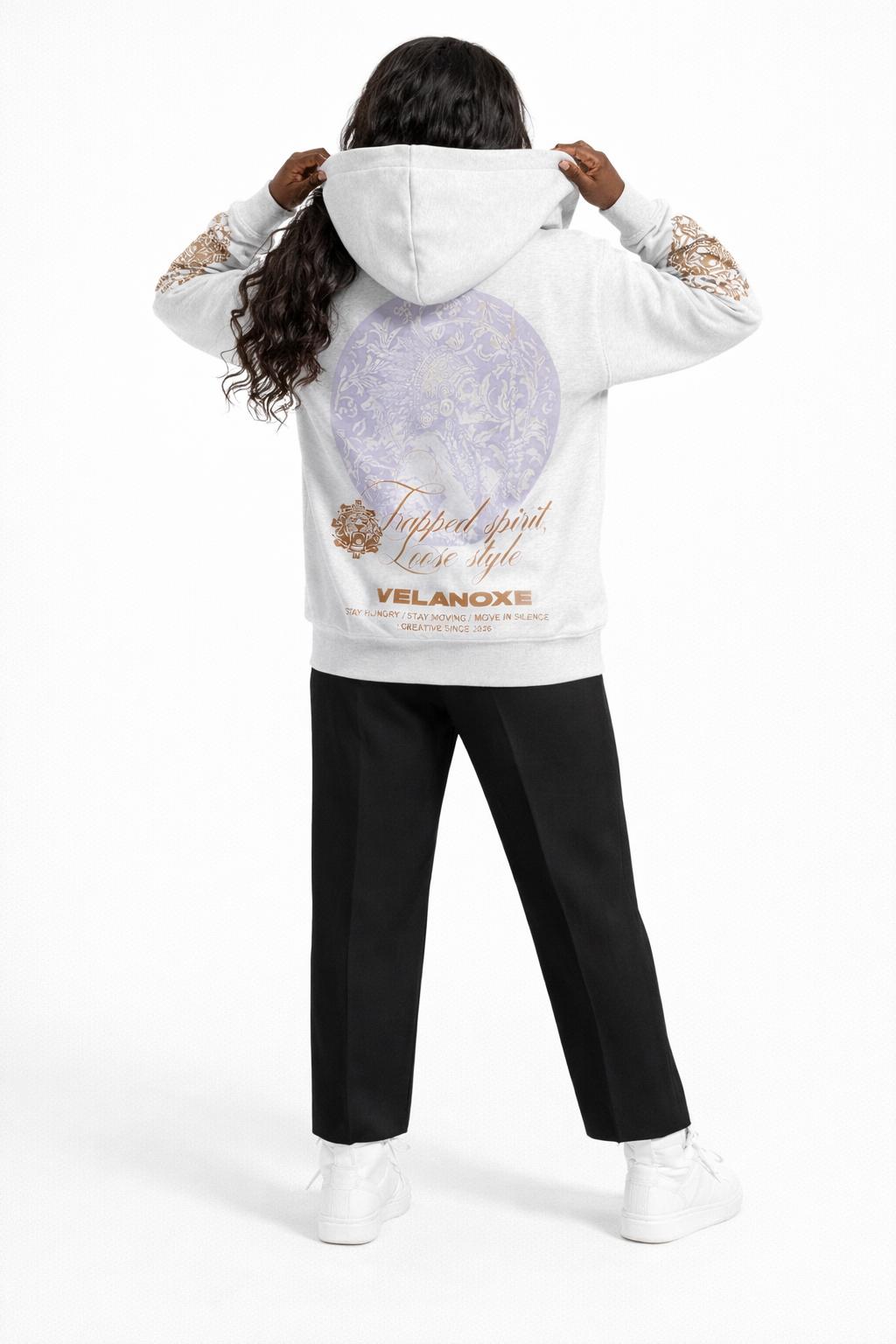 Sudadera gris Velanoxe